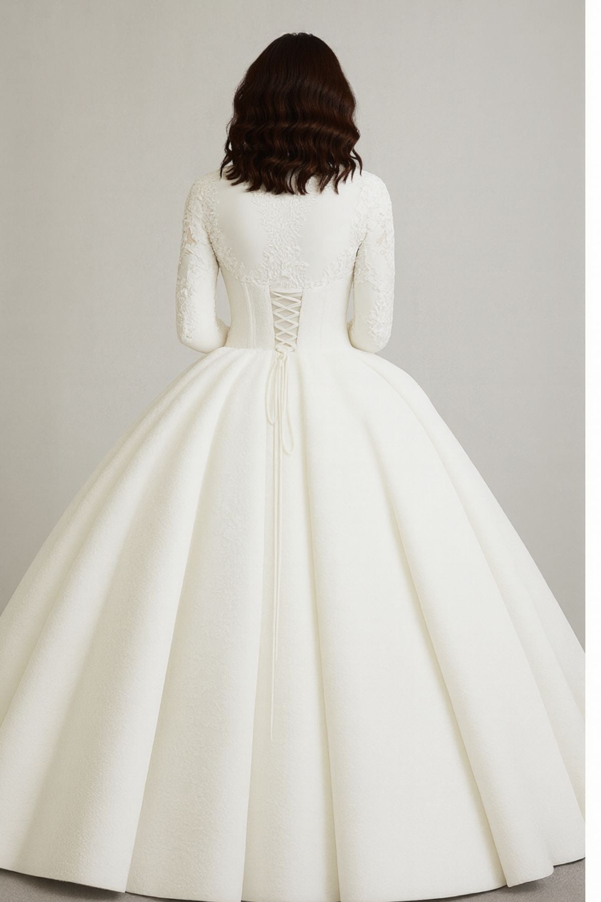 Rimel robe de mariée hiver , voilée princesse