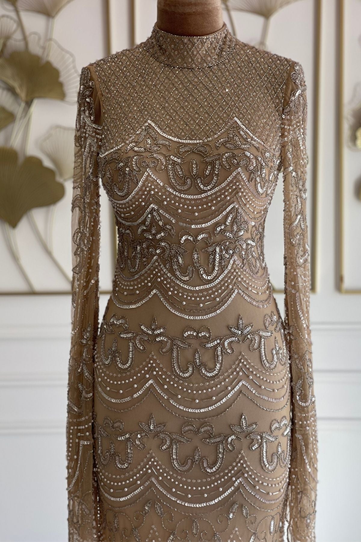 Liquidation Robe de soirée perlée