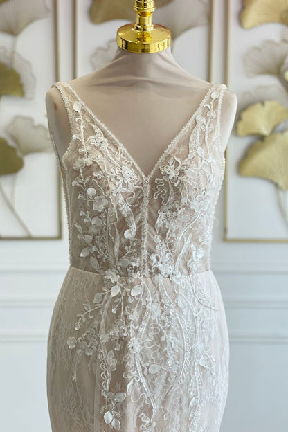 Liquidation robe de mariée sirène traine detachable