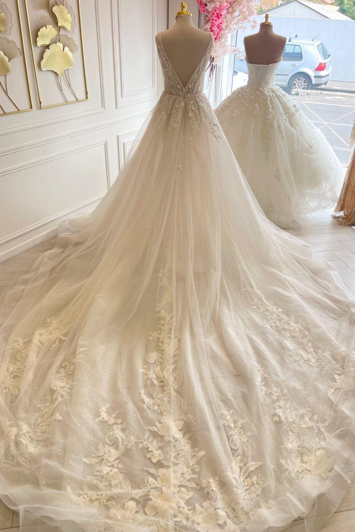 Liquidation robe de mariée sirène traine detachable