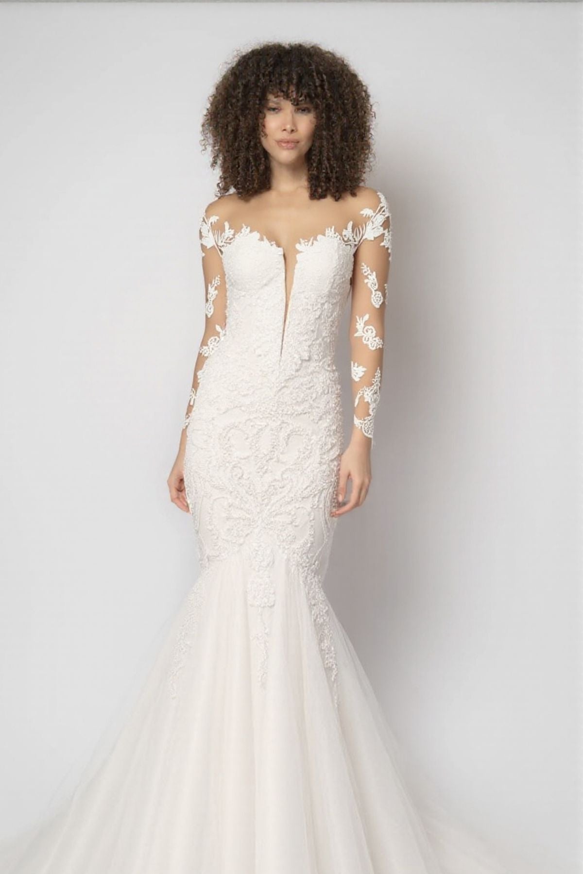Rose robe de mariée sirène