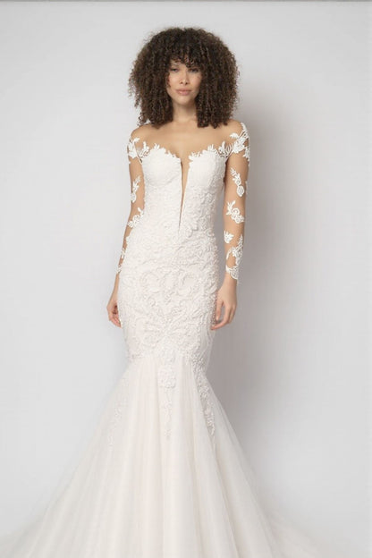 Rose robe de mariée sirène