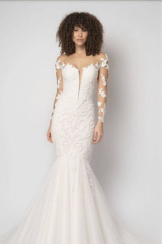 Rose robe de mariée sirène