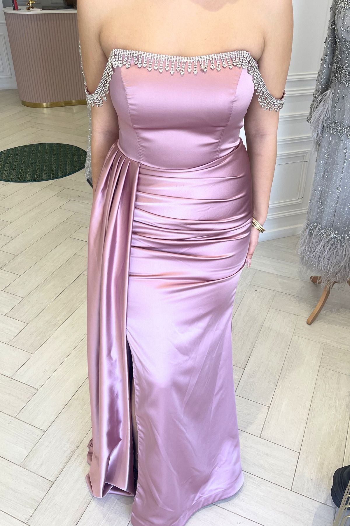 Liquidation robe de soirée rose