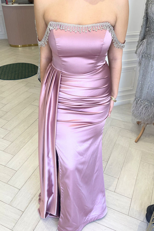 Liquidation robe de soirée rose