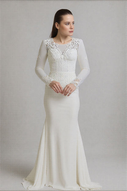 Seyana Robe de mariée hiver , voilée civile chic