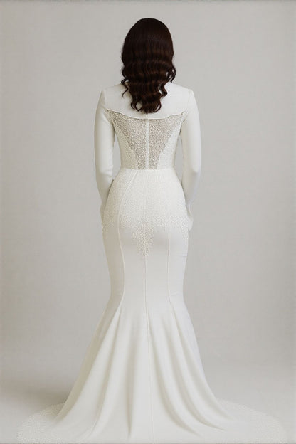 Seyana Robe de mariée hiver , voilée civile chic