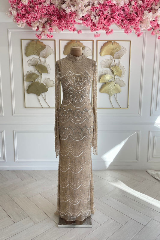 Liquidation Robe de soirée perlée