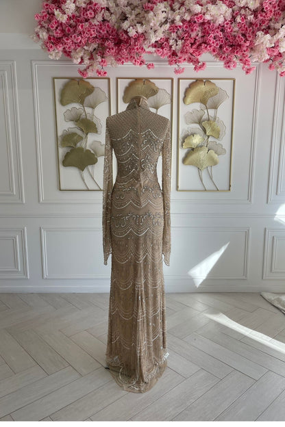 Liquidation Robe de soirée perlée