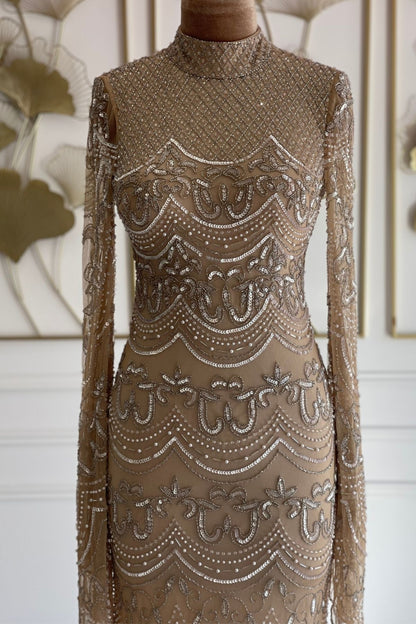 Liquidation Robe de soirée perlée