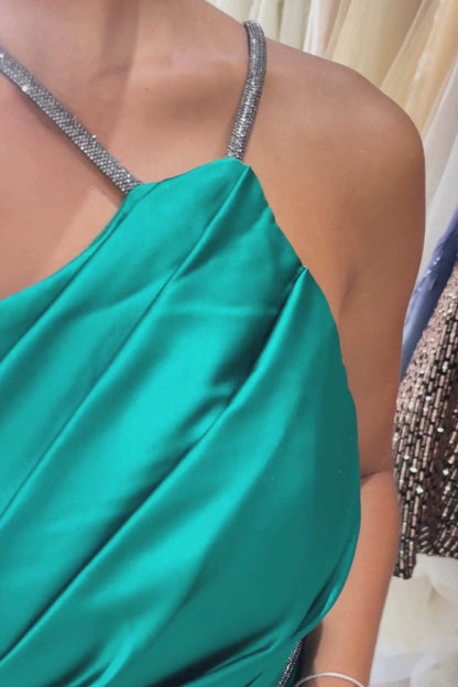 Liquidation robe de soirée vert émeraude